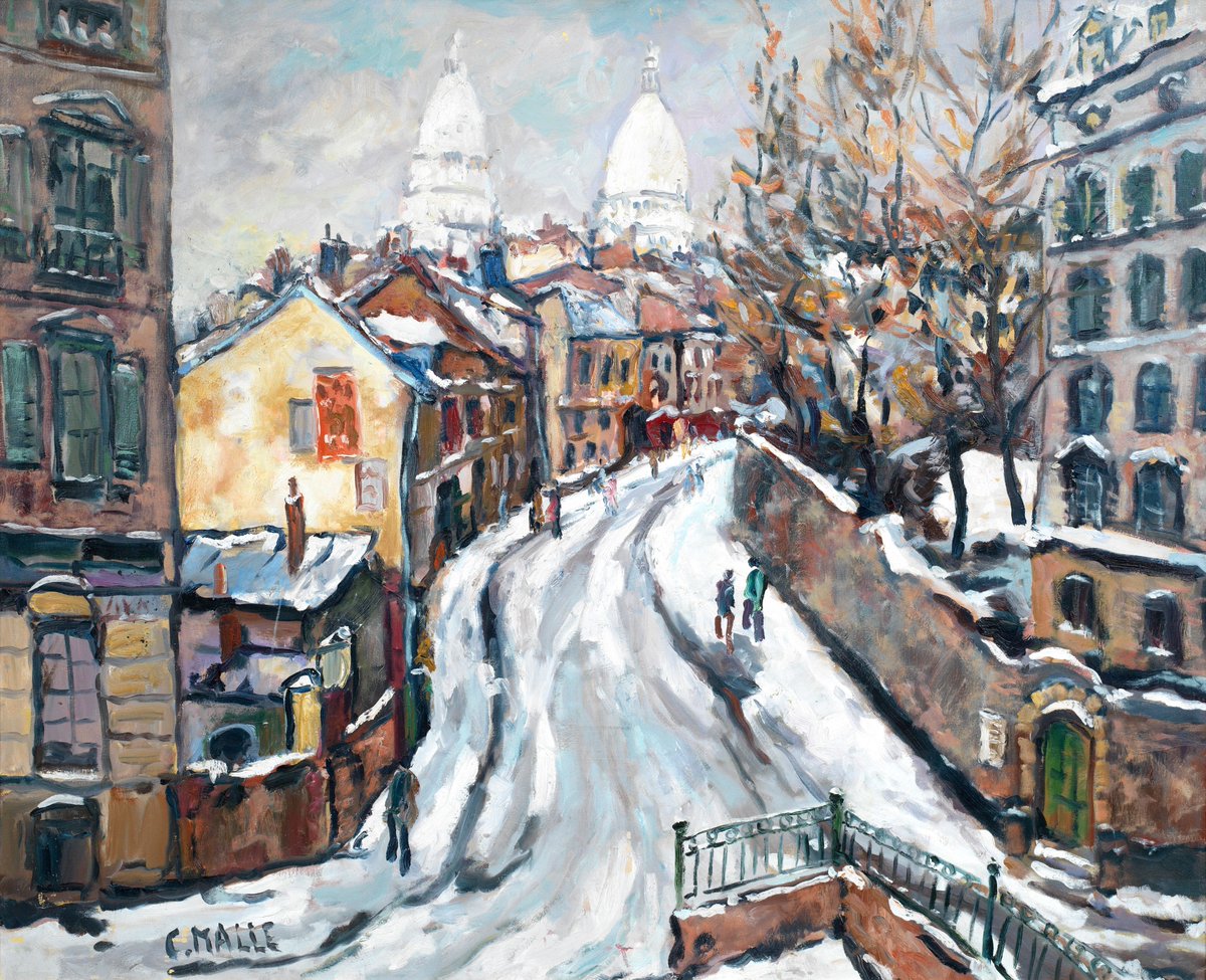 hodgetts_susan's tweet image. Charles Malle ( French, 1935 -2023)
   ~ Paris Montmartre, Rue de l'Abreuvoir 

#SteepleSaturday #Paris #Montmartre #Art