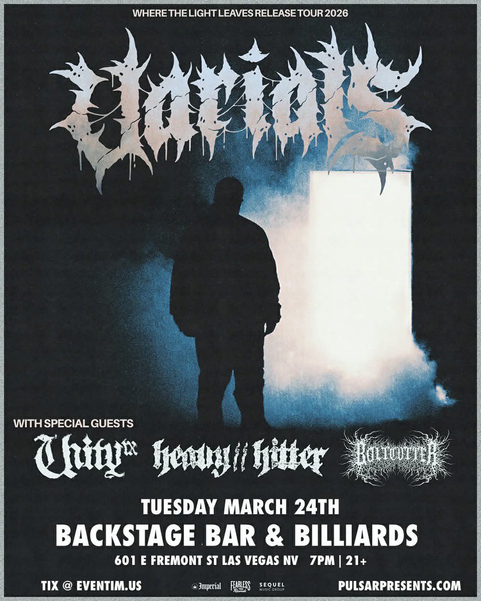 *ON SALE NOW!* Tuesday March 24th at <a href="/BackstageBarLV/">Backstage Bar & Billiards</a> w/ <a href="/VarialsPA/">VARIALS</a> <a href="/UNITYTX/">“SOMEWHERE, IN BETWEEN…” OUT MARCH 13TH</a> <a href="/heavyhitterfl/">Heavy//Hitter</a> &amp; BoltCutter ! Tickets are $22 each and I Deliver 702-498-4488 !! Show is Ages 21+ !! Show is presented by <a href="/PulsarSmash702/">PulsarSmash!</a> !! BUY YOURS ASAP!!