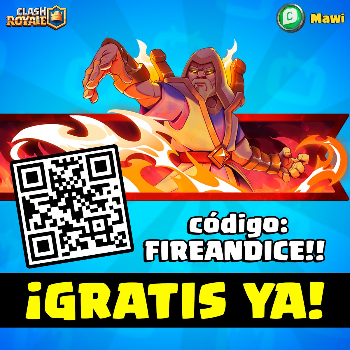 clashconmawi's tweet photo. 🎁 BANNER GRATIS MAGO HÉROE🔥

Escanea el código QR o toca este LINK: https://t.co/F9DnBFLayT . Sigue estos pasos:

1) Entra en la tienda de Clash Royale
2) Scrollea hasta abajo hasta la sección “Canjear Código”
3) Escribe lo siguiente: FIREANDICE!!
4) Disfruta 🙂

#ClashRoyale https://t.co/L4JLWkSlgQ
