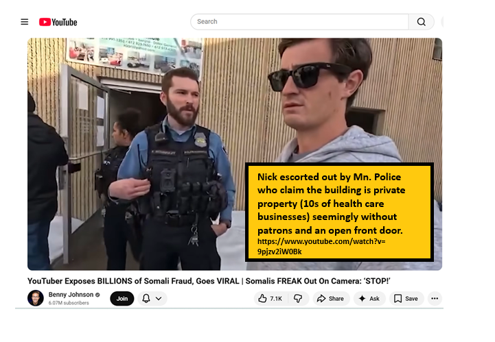 BocBotch's tweet image. YouTuber Exposes BILLIONS of Somali Fraud, Goes VIRAL | Somalis FREAK Out On Camera: ‘STOP!’ youtube.com/watch?v=9pjzv2…
*
Were the Minnesota police carrying water for the Somali Health Centers? Or just doing their job?   Daycare      centers were  also visited.  Minnesota Chiefs of…