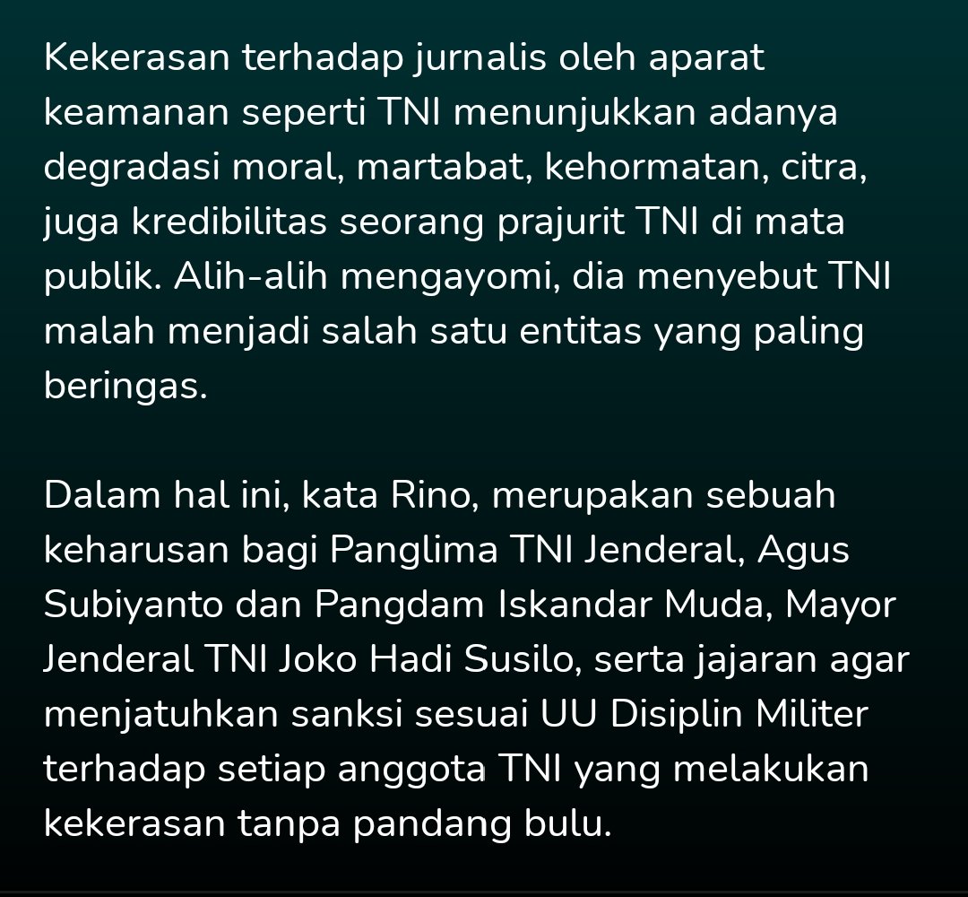 blackshark7890's tweet image. Pelakunya adalah anggota TNI, Praka Junaidi.

Dia minta videonya dihapus, tapi kita sebarkan agar beliau jadi selebgram. @Puspen_TNI

Intimidasi ini terjadi saat wartawan meliput aksi damai di depan Kantor Bupati Aceh Utara, Landing, Lhoksukon, Kamis (25/12/2025).

👇 Kronologi