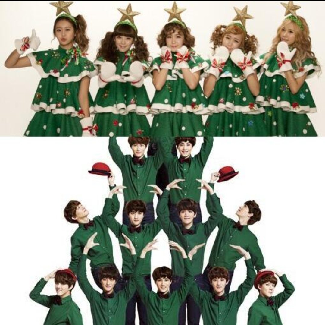 yvesilenthill's tweet photo. #DeathForExo they copied Crayon Pop's Christmas concept. #JusticeForCrayonPop. https://t.co/1ki95qqKM3