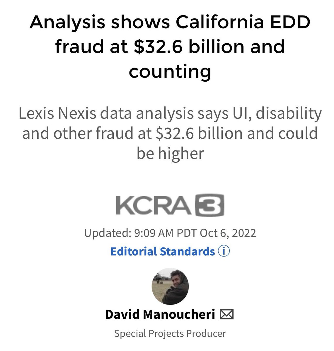 vfong's tweet image. Throwback—but still as relevant as ever.

California EDD lost at least $32.6 BILLION to fraud—likely more.

This wasn’t bad luck. It was bad CA Democrat leadership. 

Taxpayers deserve better.