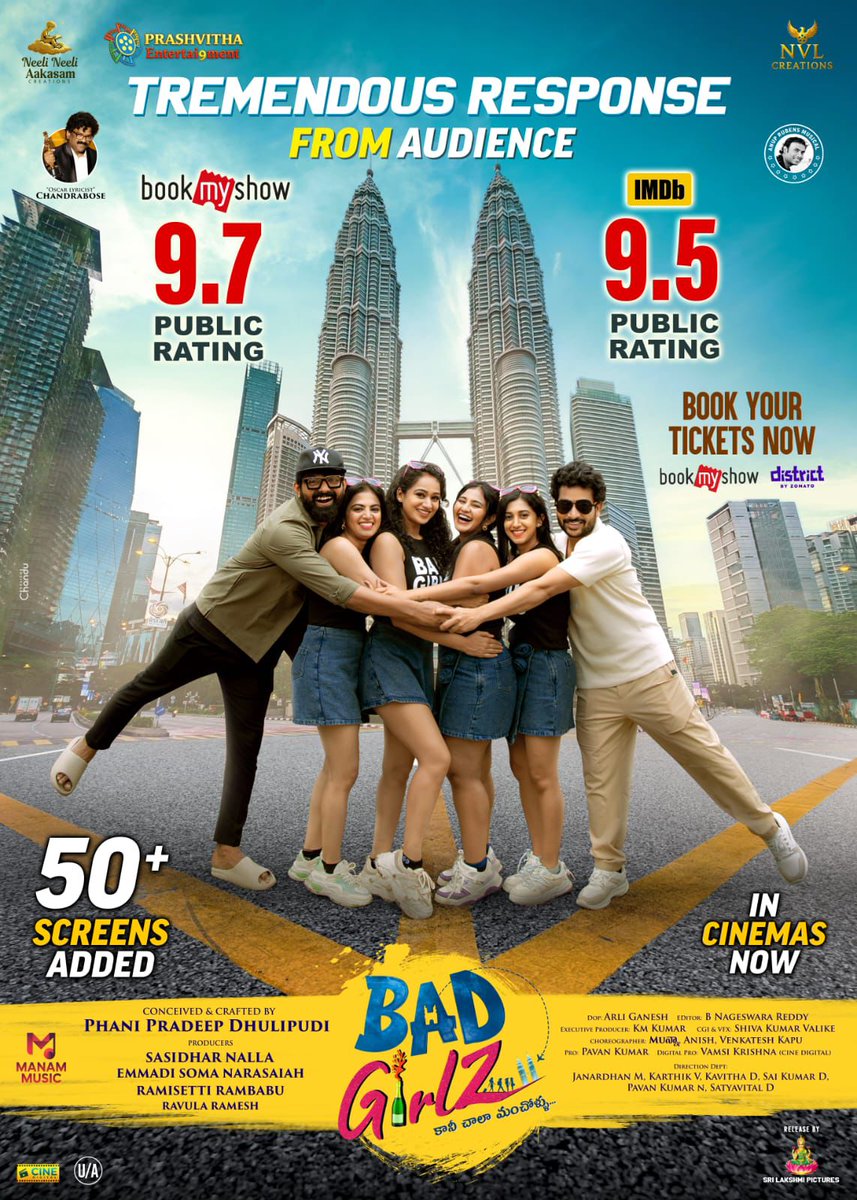 The love keeps pouring in 💥
💫 BookMyShow – 9.7 Rating
💫 IMDb – 9.5 Rating
💫 Website Ratings Rolling In!
Audience are loving the fun, emotions &amp; powerful message of #Badgirlz ❤️🔥
Experience it on the big screen now! 🎥✨

#BadGirlz ~ కానీ చాలా మంచోళ్ళు 😉

<a href="/DirectorMunna1/">DirectorMunna</a>