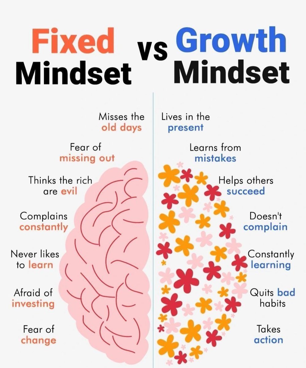 CuriousMindsHub's tweet image. Fixed Mindset Vs Growth Mindset
