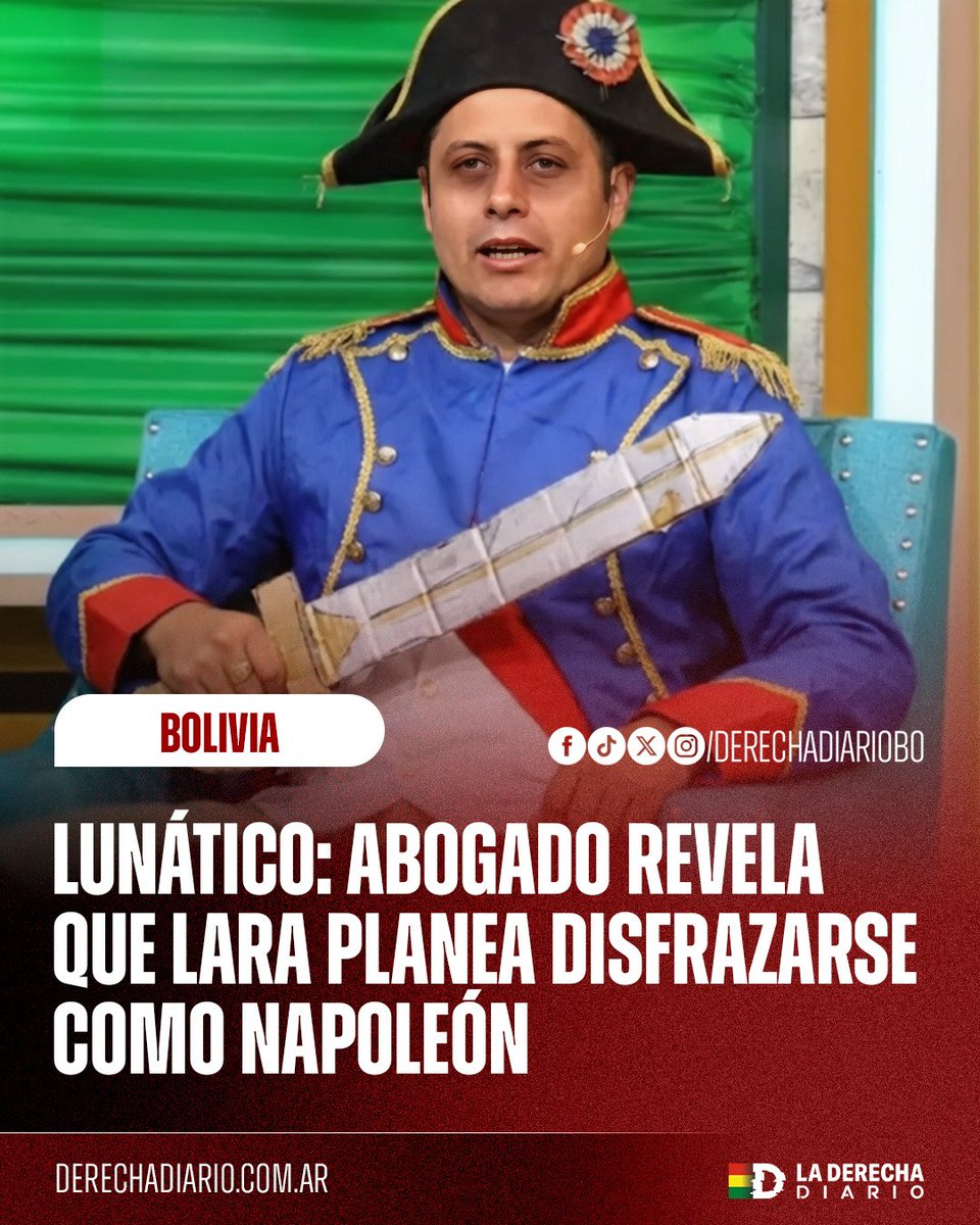 🚨🇧🇴 | #URGENTE LARA PADECE EL SÍNDORME DE NAPOLEÓN: El exdirector de la Vicepresidencia, Jaime Soliz, aseguró que Edman Lara presenta conductas delirantes, afirmando incluso que se cree Napoleón y que habría mandado a confeccionar un traje al estilo del líder francés.
