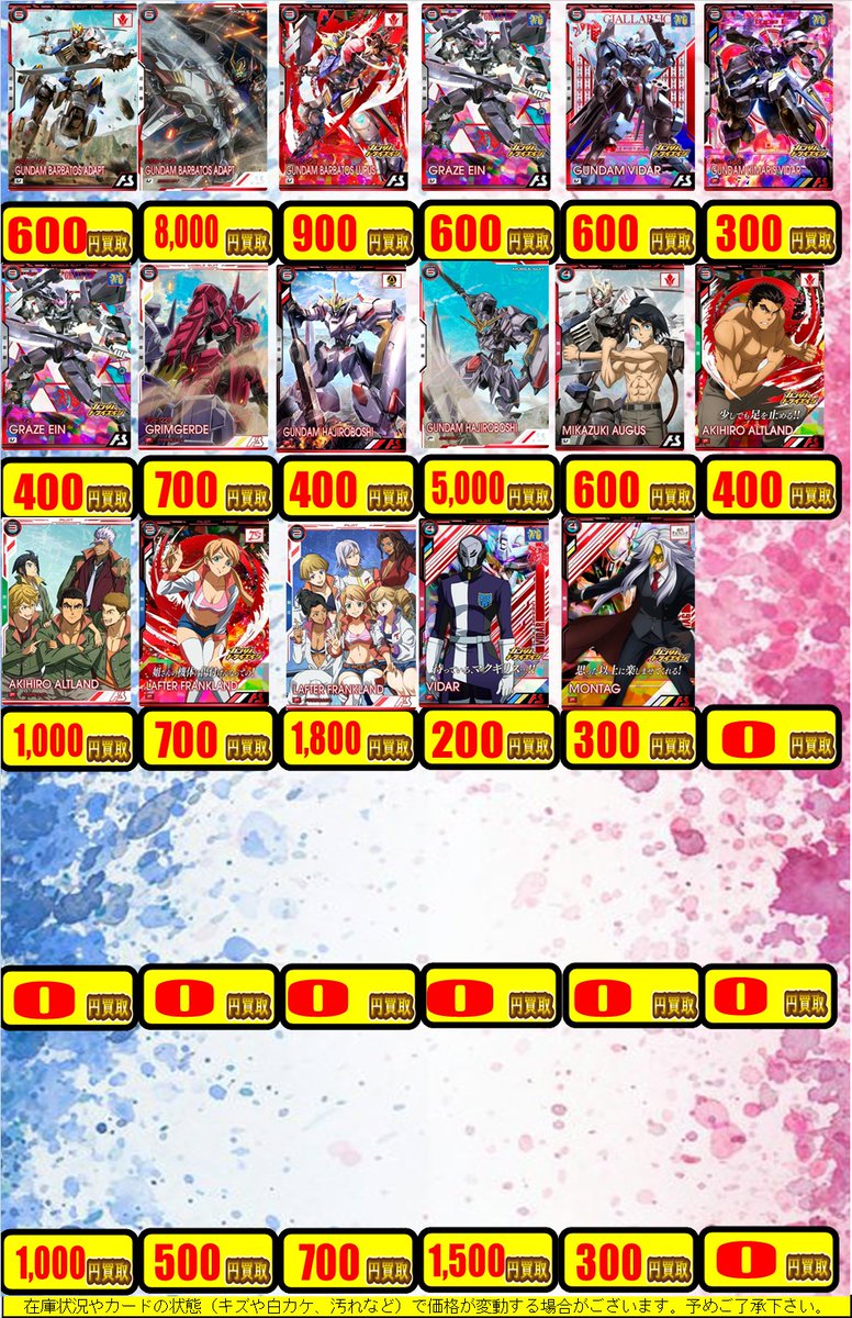 ガンダムアーセナルベース 買取情報】 ブースターパック 鉄血の