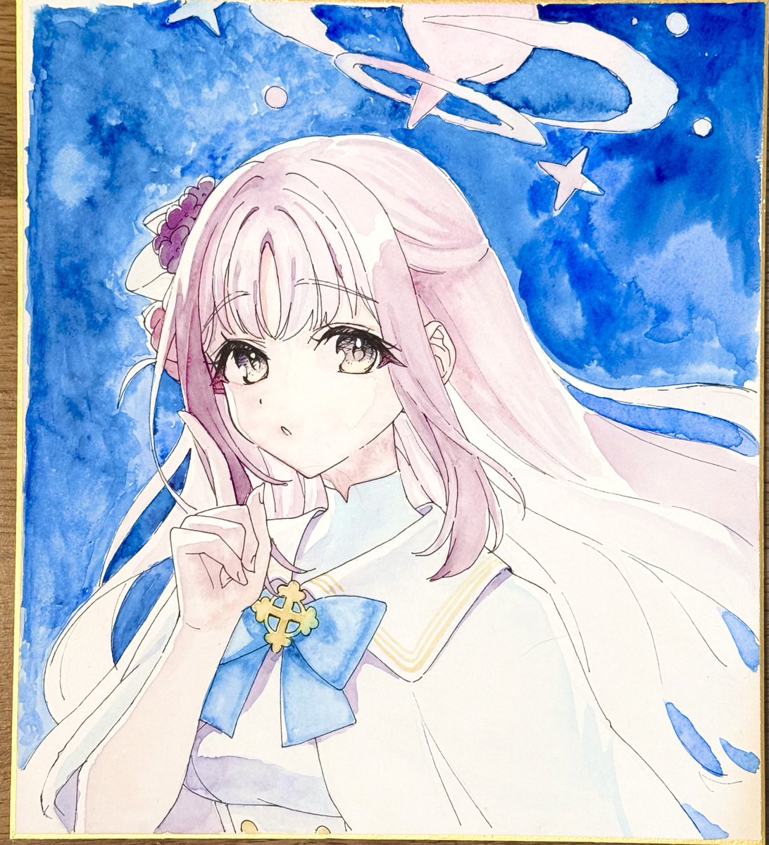 夏コミ ぱんやかわ C104 ブルアカ ポニテホシノ 直筆イラスト ミニ色紙 色紙イラスト2枚目🌸 #ブルアカ