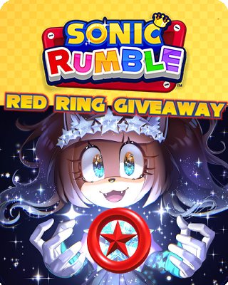 ✨Good Night Dreamers~! Its time for our next GIVEAWAY for #SonicRumble!

I'm gifting a code for 500 Red Star Rings! 
All you have to do is the following to enter!

☆ Follow Me 
☆ Retweet this post
☆ Follow <a href="/Sonic_Rumble/">Sonic Rumble</a> 

Giveaway ends Monday!
#SonicRumblePartner