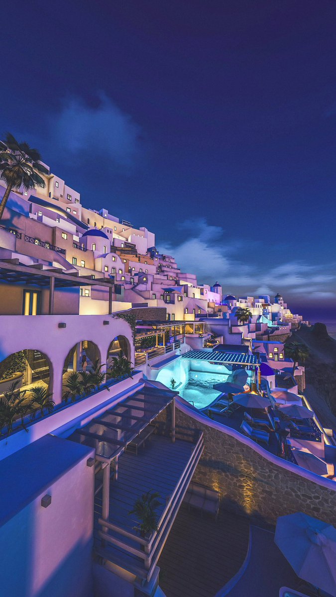 Yukichi26990880's tweet image. ワールド名　Oia Lookout
By Rio Grande
#VRChat_world紹介