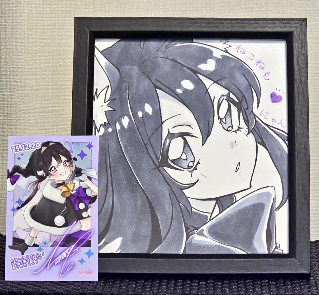 ダイソーにミニ色紙サイズの額があったので入手。見栄えが良くなりまし