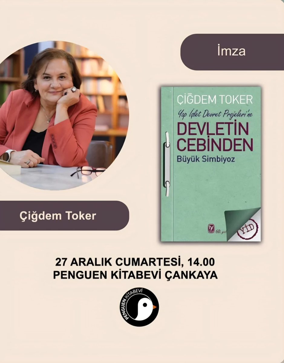 Bugün 
Penguen Kitabevi Çankaya'dayız. 

Yolunuz düşerse beklerim.

📌 Saat 14.00 ✍️
