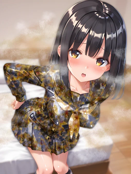 無洗浄注意 セーラー服でぶっかけ無洗浄