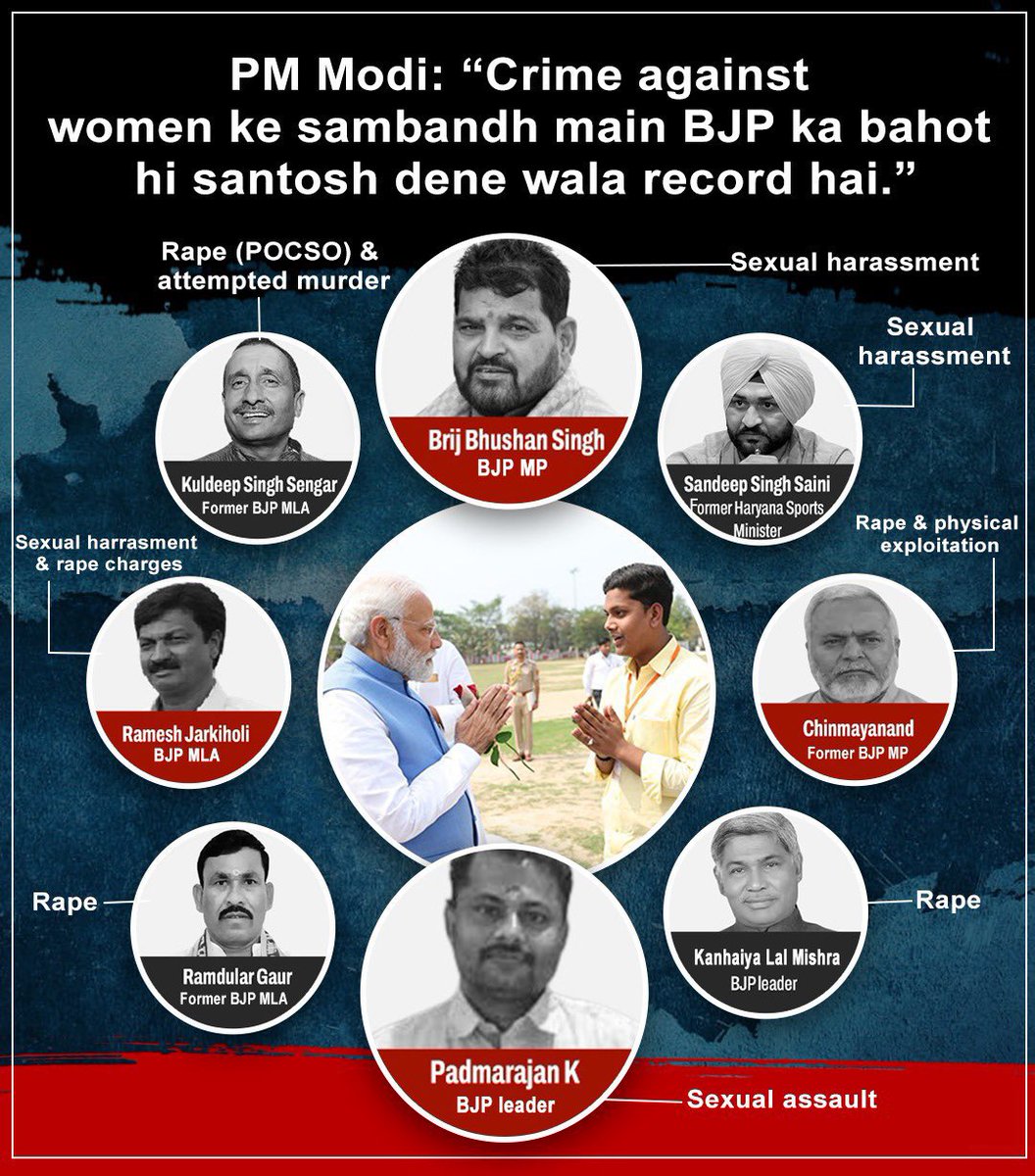 Kumarjyoti49291's tweet photo. Will the country's daughters be saved under Narendra Modi's regime, welcoming #Bilkis_Bano's rapists and repeatedly granting #Ram_Rahim parole? #PMOIndia, why no punishment for BJP leaders' rapes? Why no #Death_Penalty for rapists? Then why the illusion of Beti Bachao? https://t.co/7TAR5pEKX3