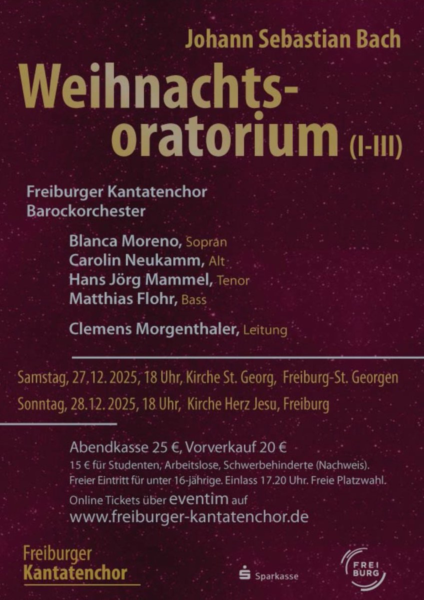 #Bach in Freiburg-St.Georgen: Das wird festlich schön! #Weihnachtsoratorium. In der wunderbaren Atmosphäre von St.Georg.