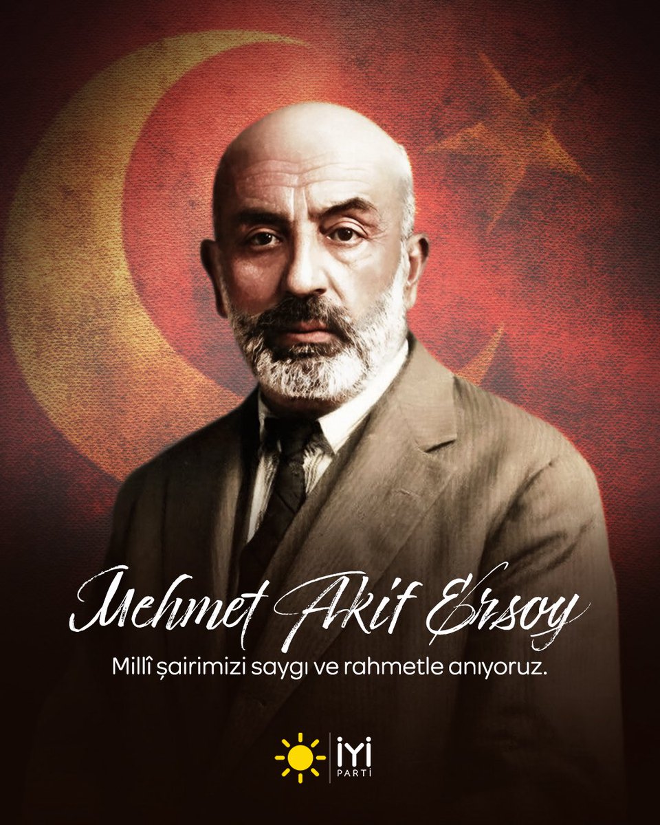 Kelimeleriyle milletin vicdanını ayağa kaldıran, inancını ve vatan sevgisini dizelere sığdıran istiklal şairimiz Mehmet Akif Ersoy'u saygı ve rahmetle anıyoruz.