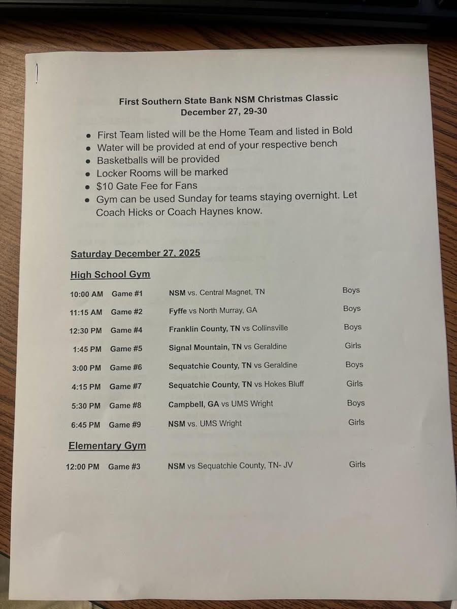 jbowensports's tweet photo. Plenty of holiday high school basketball coming up starting tomorrow, including games close by at Scottsboro and North Sand Mountain. https://t.co/FYJu5wuTEG