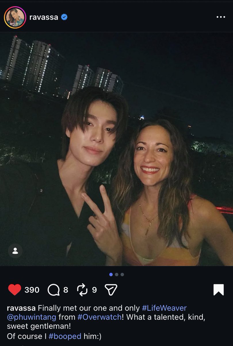 springsnowss's tweet photo. ravassa ig :

Finally met our one and only #LifeWeaver
@phuwintang from #Overwatch! What a talented, kind, sweet gentleman!
Of course I #booped him:)

#phuwintang https://t.co/4IrSmsHDuu