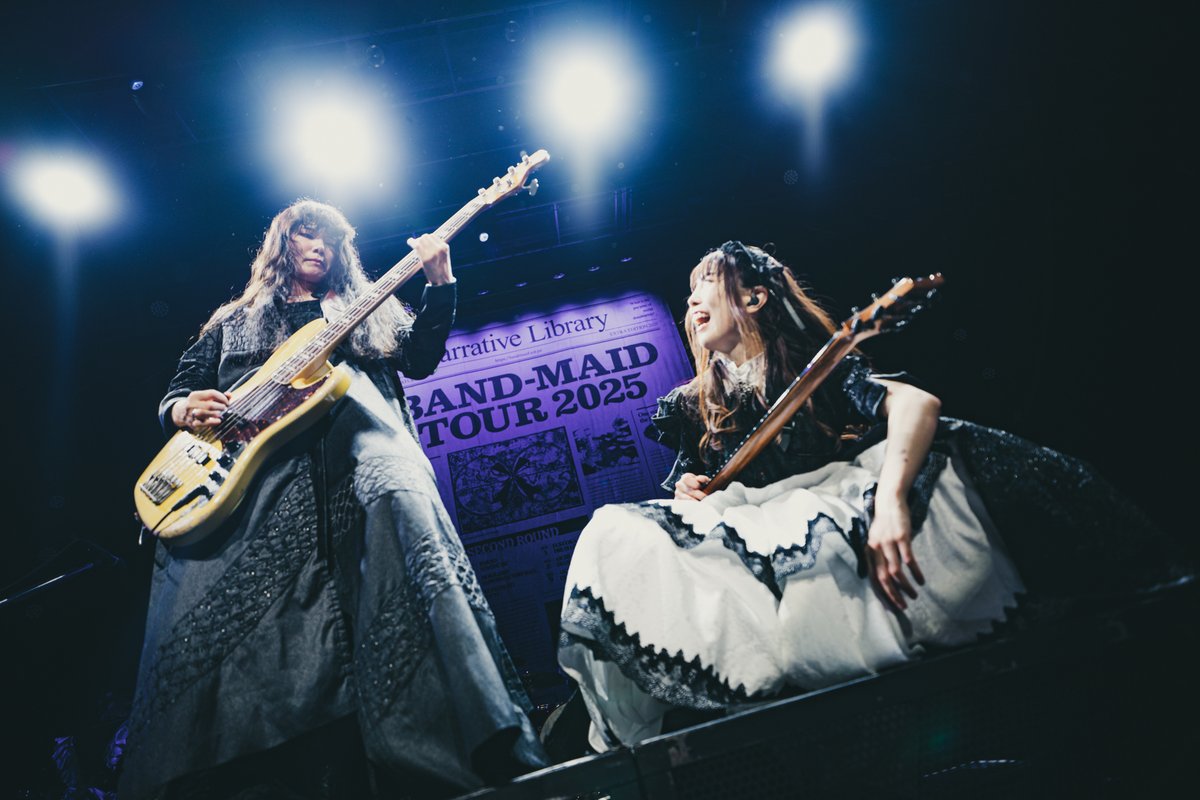 bandmaid's tweet image. [OMEISYUSAMA PHOTO updated!!]

BAND-MAID TOUR 2025
July 12　TOYOSU PIT
bandmaid.tokyo/group/37836
Aug. 8,9　AICHI DIAMOND HALL
bandmaid.tokyo/group/37837
Oct. 24　OSAKA NAMBA HATCH
bandmaid.tokyo/group/37838
Dec. 7　TOKYO GARDEN THEATER (FINAL)
bandmaid.tokyo/group/37840

Photo by MISAKI ITO…