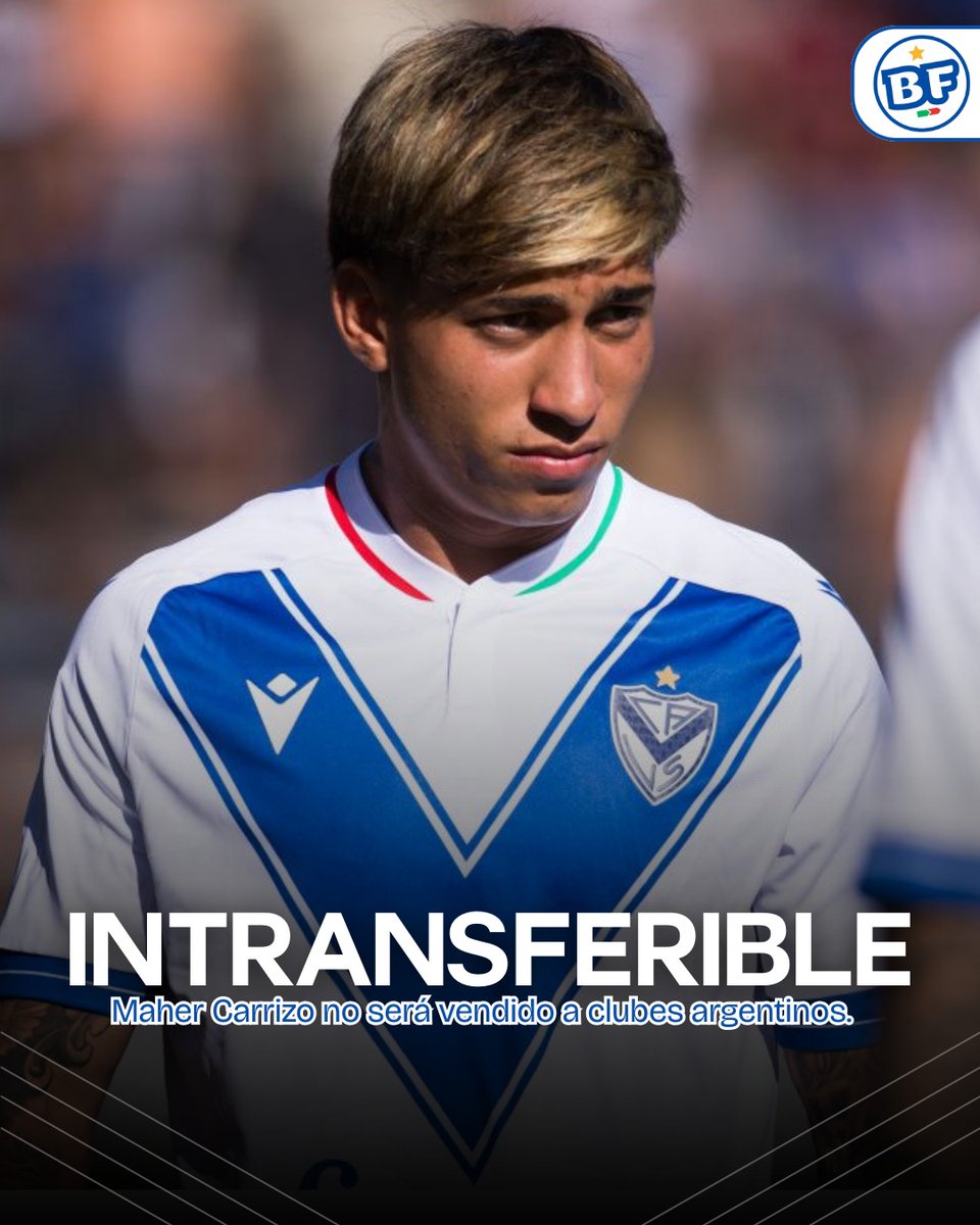 La postura de #Velez es NO vender a Maher Carrizo a River o Boca, a no ser que la oferta sea igual o superior al valor de su cláusula de rescisión, que es de €16.000.000.

 En el caso de clubes europeos o grupos empresarios, se van a sentar a negociar. Con equipos argentinos no.