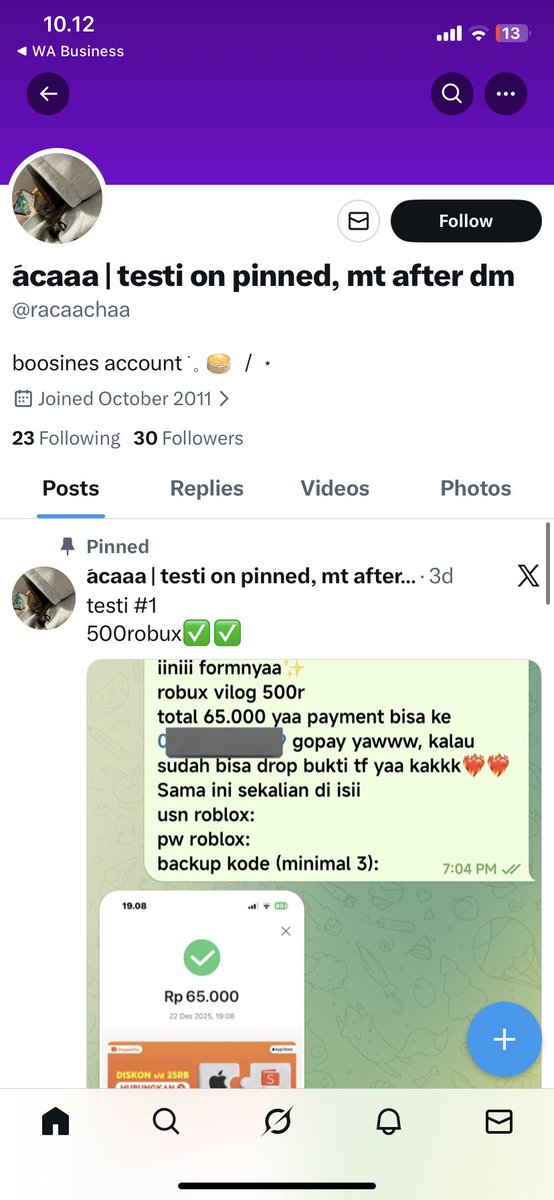 Jjwoyi's tweet image. @racaachaa woi tobat lu nyolong testi ress gue sakit jiwa lu ya

JANGAN MAU BELI SM DIA GA AMANAH NYOLONG TESTI ORANG LAIN‼️‼️

seller aslinya &amp;gt; @JENMMMH 

bukti⬇️