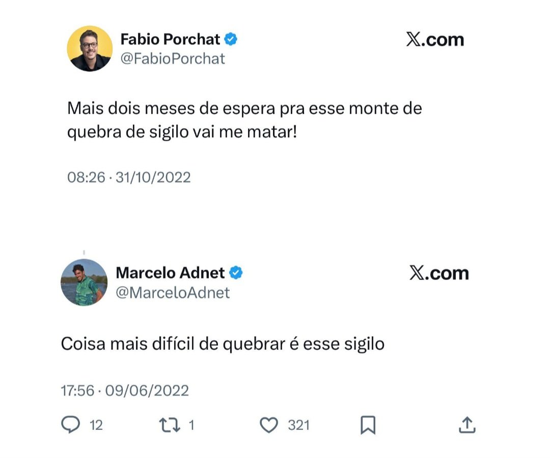 Oi <a href="/FabioPorchat/">Fabio Porchat</a> e  <a href="/MarceloAdnet/">Marcelo Adnet</a>.
Tudo bem?

Vocês já fizeram notinha criticando os sigilos intermináveis do Lula?

Só pra não ficar tão feio já que vocês cobraram bastante o Governo anterior, blz?