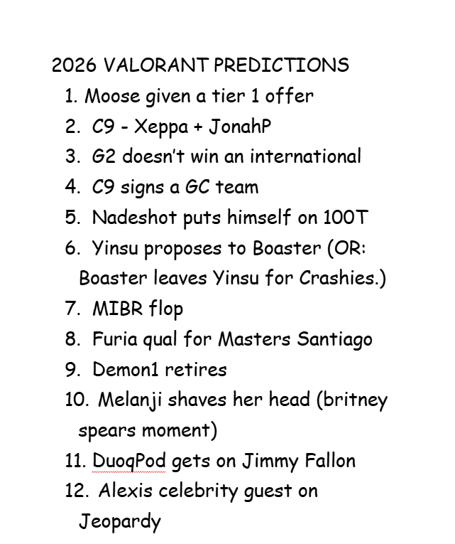 alexisfps's tweet image. my 2026 valorant predictions