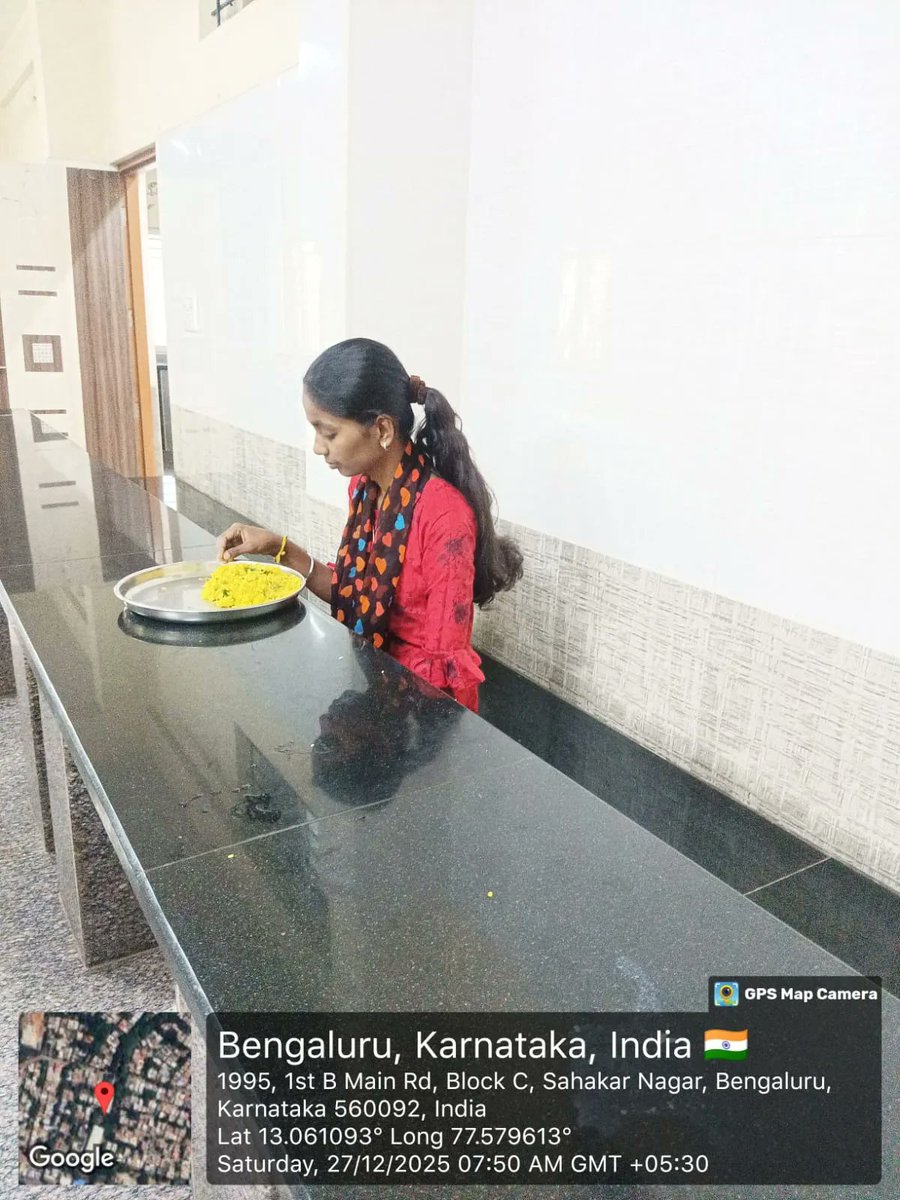 Breakfast at Dr BR AMBEDKAR govt post METRIC girls hostel kodugehalli Bangalore North  #SocialAudit_SWDMeals #SocialWelfare_Karnataka