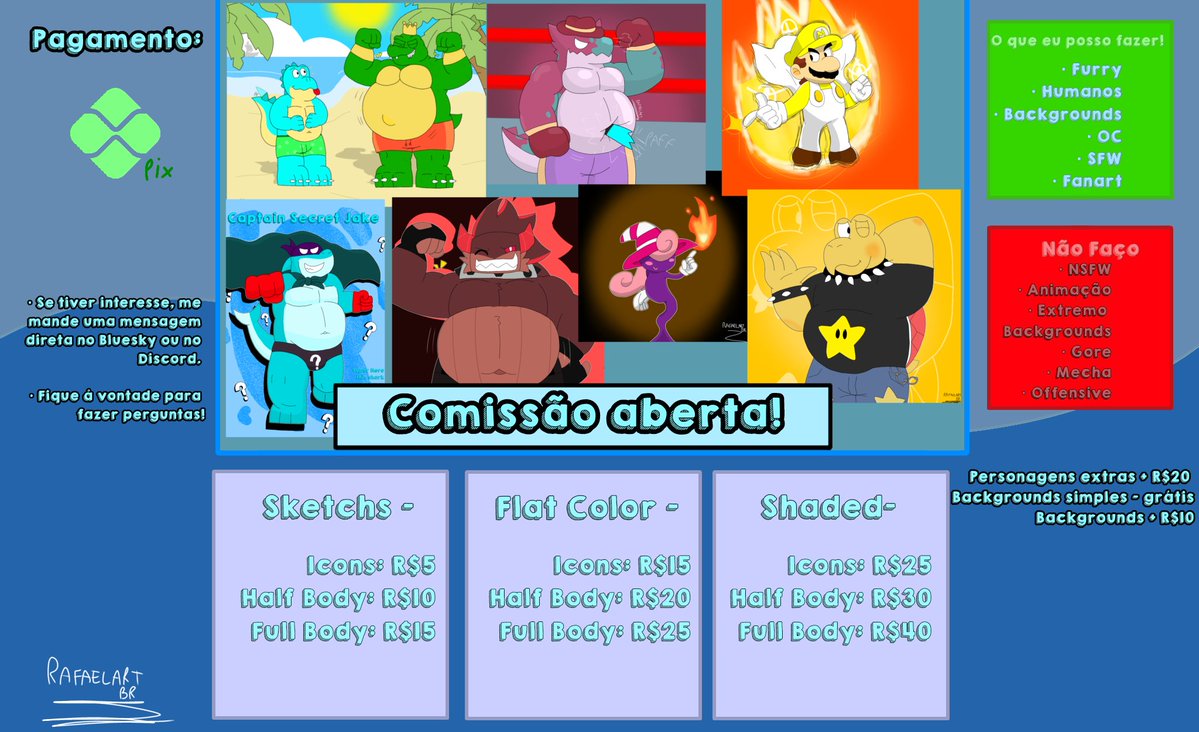 RafaelArt_Br's tweet image. [UPDATED] Hai! I'm Opening For Comms limit! 10 slots! DM me if you have any drawing questions!

Unfortunately, since I didn't know, DM Twitter for the Weird. So feel free to join Discord if you want :3