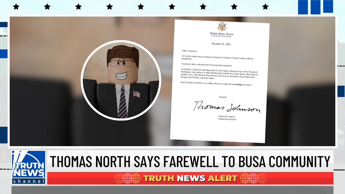 🚨 NEWS ALERT: RNC Chairman and Senator for South Carolina Thomas North has officially left the BUSA community. This comes just days after the departures of Peter Carver and Mason Harris.