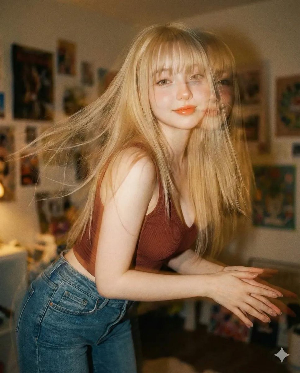 Dreamcore Portrait with Motion Blur and Double Exposure — example 2