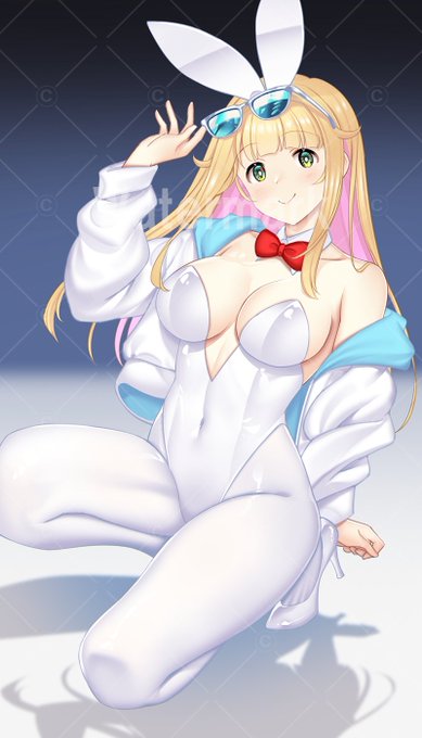 #金髪 #バニーコス ホワイトバニー × クールサングラス 