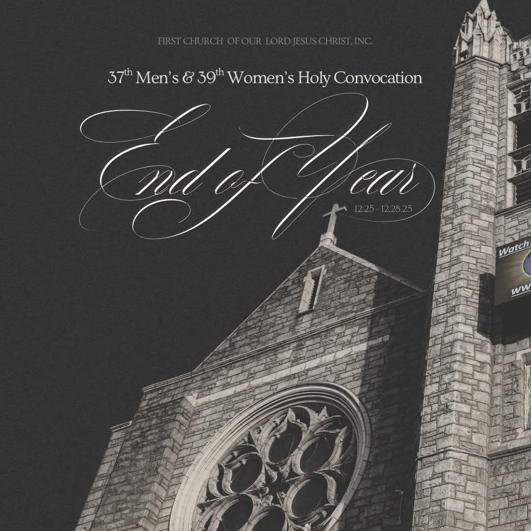 TruthofGod1's tweet photo. Celebrating the 37th Men’s & 39th Women’s Holy Convocation at the End of Year Services. Please review the program and plan accordingly! ✨
The FULL program is viewable: https://t.co/iVYYNCIsMA
#firstchurchofourlordjesuschrist #truthofgod #ginojennings #pastorginojennings https://t.co/TYwKTmxyyN