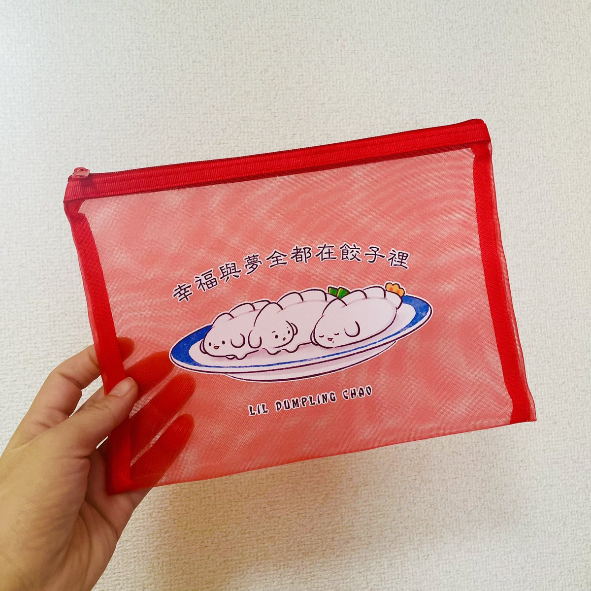 寿司ネコのポーチ 店舗バージョン 赤 寿司ネコのポーチ 店舗バージョン