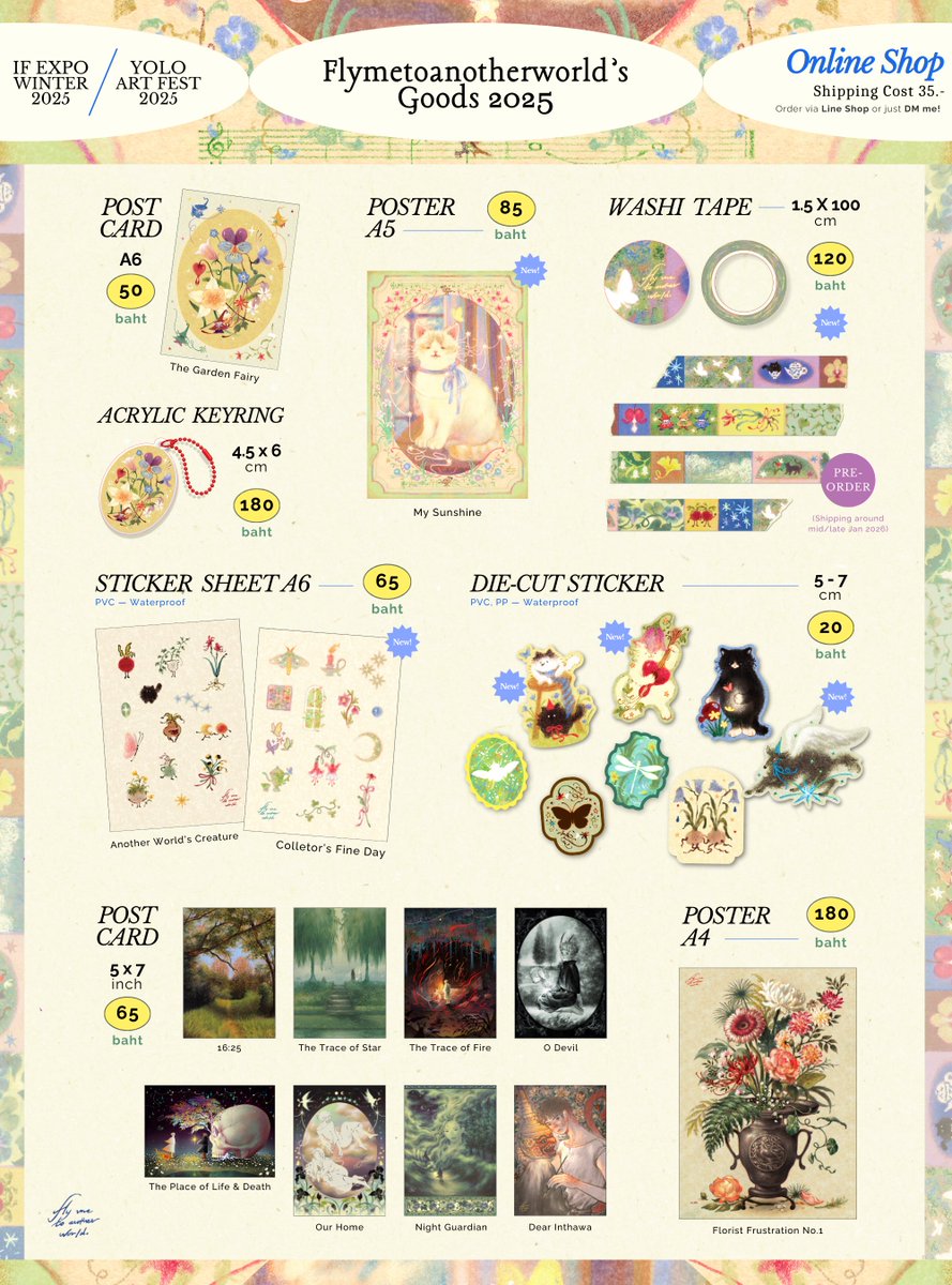 rt &amp; like appreciated!
🫜 เปิดรอบไปรฯ #yoloartfest2025 &amp; #ifexpowinter25

📦 ค่าส่ง 35.- (ครบ 300 บาท ส่งฟรี!🌬️)

*เฉพาะ washi tape เป็นสินค้า pre-order จัดส่งได้ช่วงกลาง/ปลายมกราคมนะคะ อื่น ๆ พร้อมส่งใน 2-3 วันค่ะ

🛒 Order via Line shop (or DM me!)
shop.line.me/@532wjtvm/
