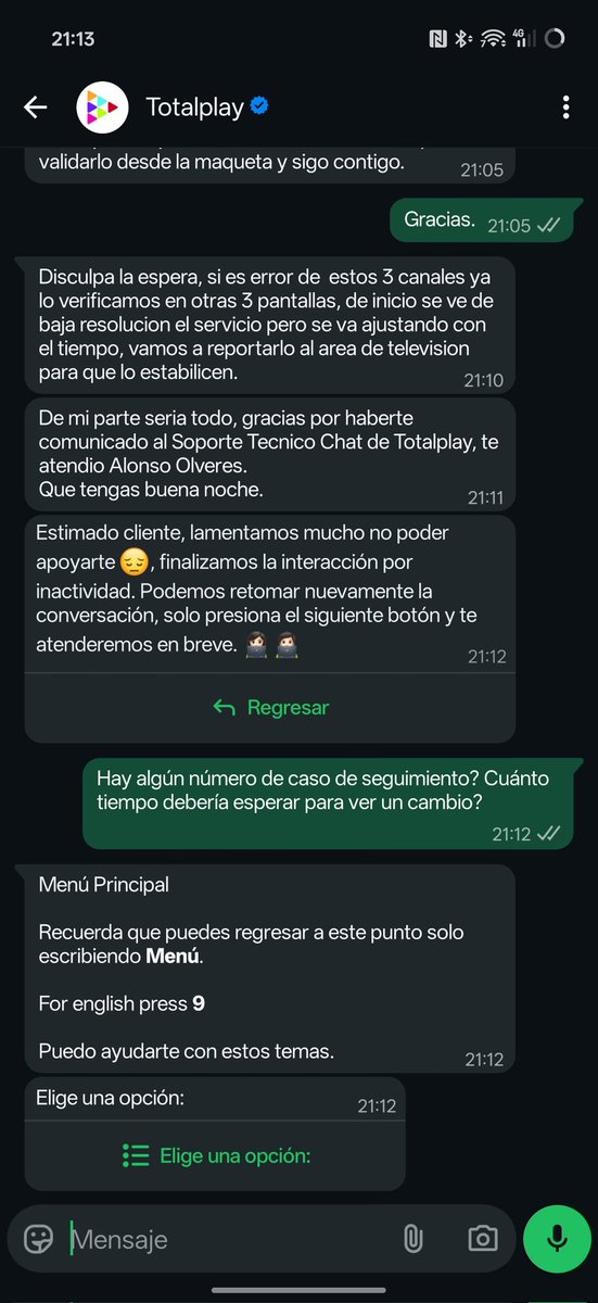 QbissibQ's tweet photo. @totalplaymx @TotalplayAyuda WOW, "excelente" servicio, 3 pruebas que no resolvieron mi problema y parece que el agente tenía prisa por irse, así nada más me dejó sin más info para el seguimiento. Y finaliza indicando inactividad 😒 https://t.co/Y8cdAEgJbs
