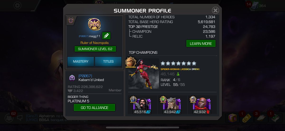 Looking for alliance. Plat 5 or above. Active in every game mode and ready to grind.