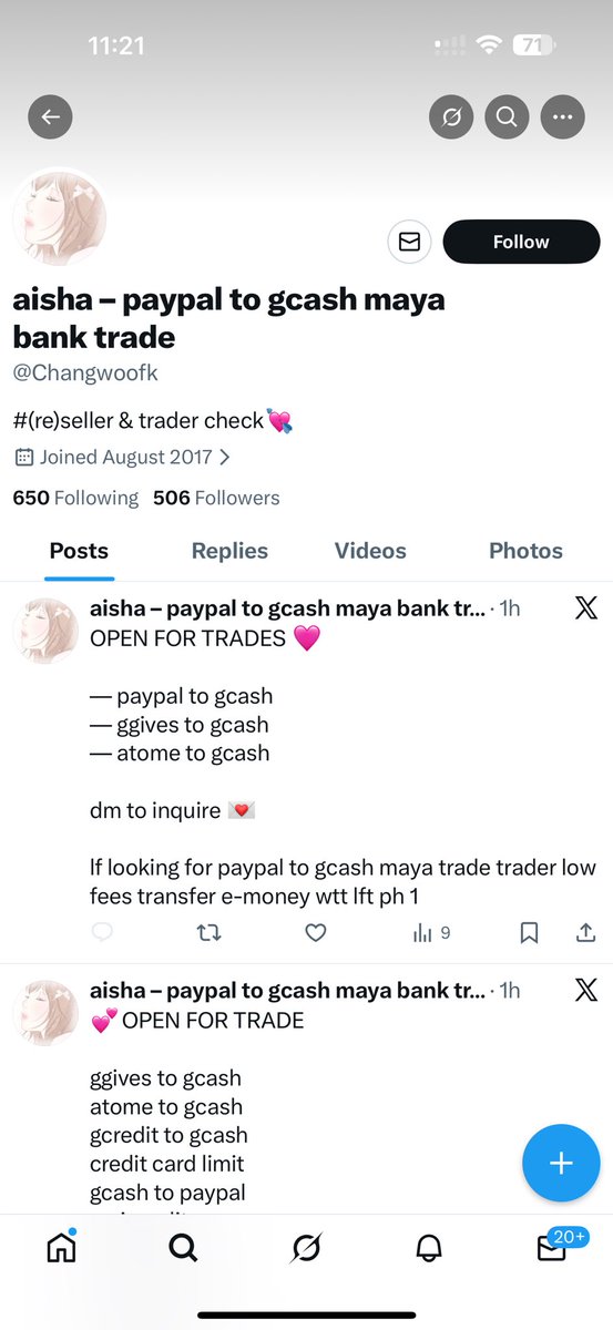 Sc@mmer : @/Changwoofk

Copying my post format.
Ingat kayo sa kanya. Bl0ck nyo na rin po kasi nagbabago yan ng username 

■ off comments are sc@mmer 
■ Inconsistent post 
■ no vouches/nakaw vouch 

Ggives to gcash gcredit  atome to gcash tiktokpaylater to gcash lazpaylater .