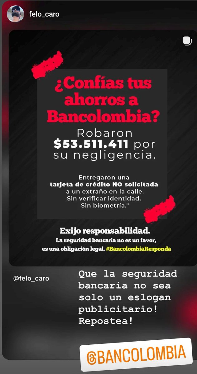 anfula's tweet photo. @Bancolombia https://t.co/7svS3A1s6T