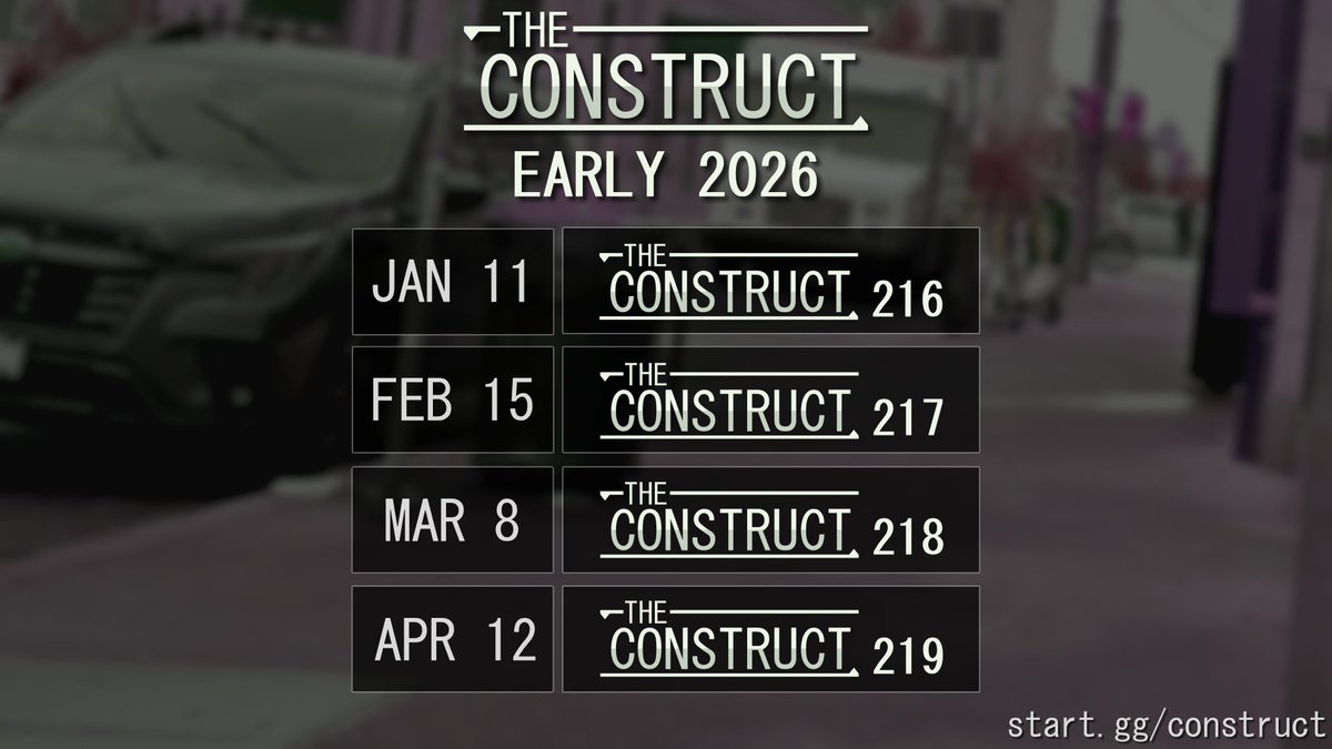 ConstructSSB's tweet image. As one year closes, another comes around 🎄
We're happy to announce our dates for the start of 2026!

For event pages and more community links, check our Linktree: linktr.ee/ConstructSSB