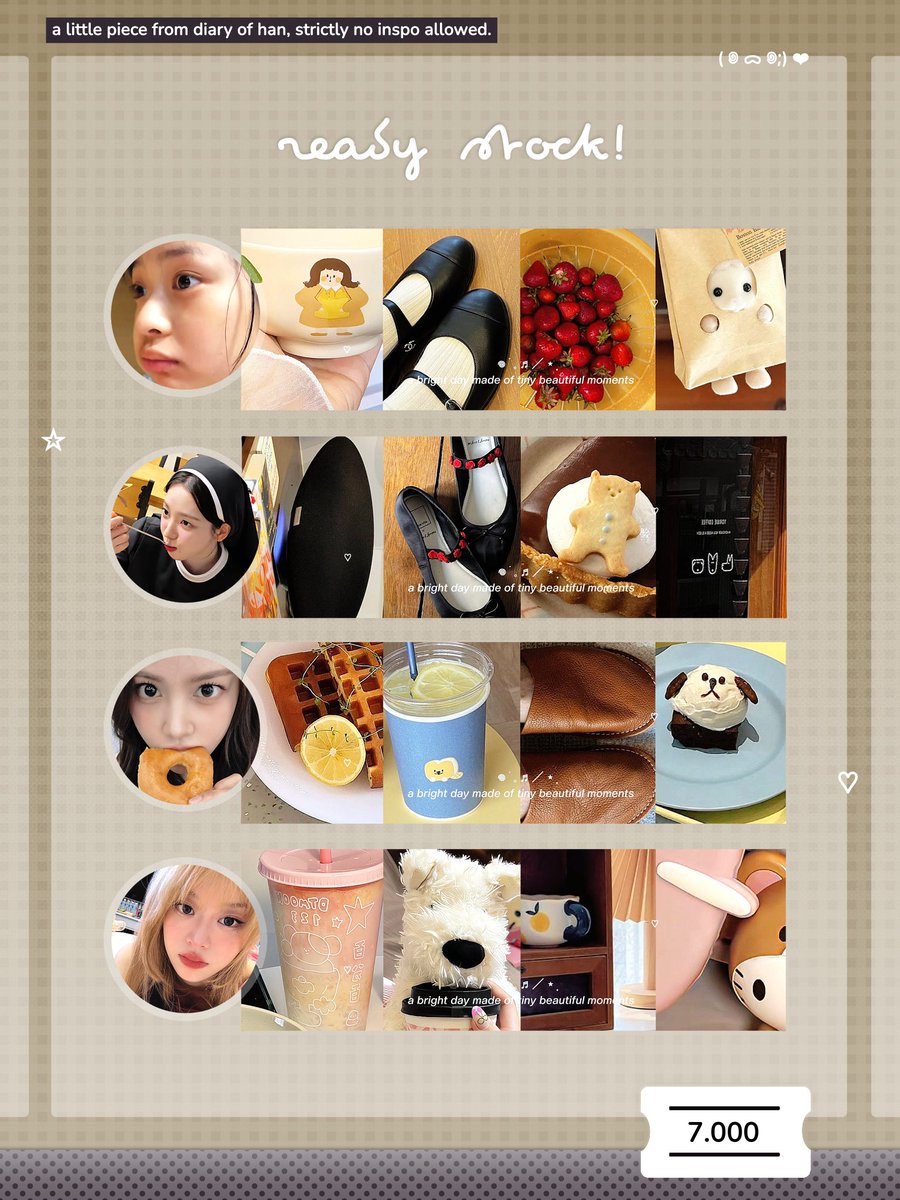 diary__of__han's tweet image. help repost please, thank you! ❤️💭

halo semuanyaaa, aku bawa 8 layout ready stock girl group (hanni, karina, carmen, minju illit, kim minju, minji, wony) yang bisa kalian jemput sekarang melalui DM 📋 harganya 7000/each yaaa, ayoo jemput &amp;gt;____&amp;lt; 🍳🍎

#zonauang