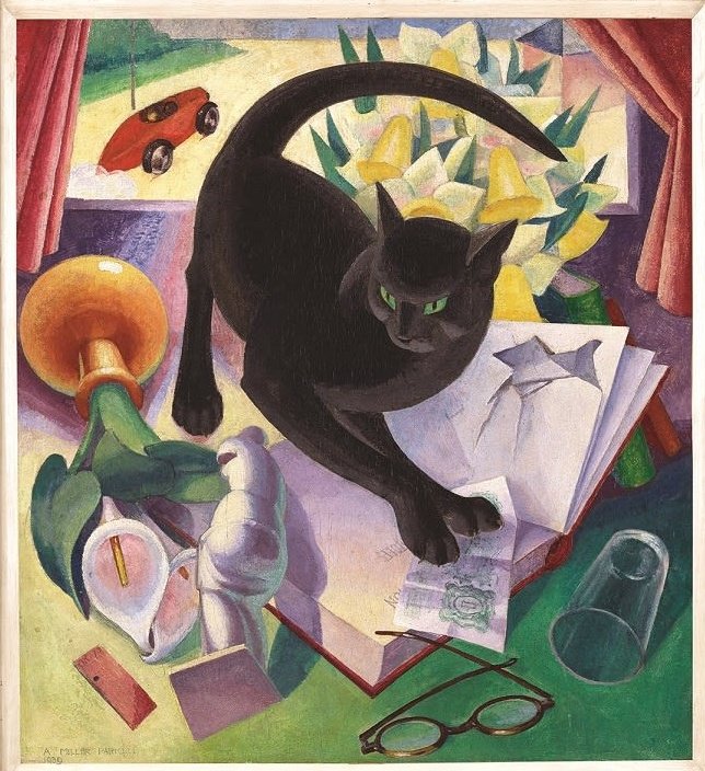 womensart1's tweet image. The Uncivilised Cat, 1930 by Agnes Miller Parker, Scottish painter and printmaker #Womensart
