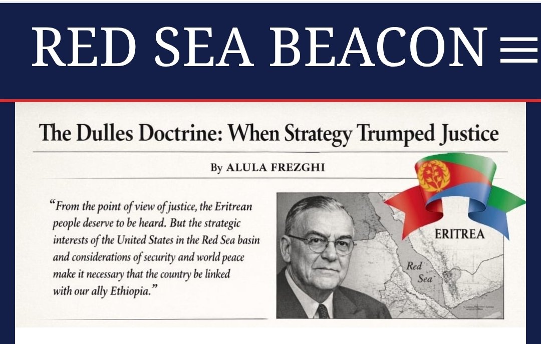 The #US Dulles Doctrine exemplifies the post-war international order's failure, prioritizing strategic interests over justice, turning #Eritrea into a bargaining chip,&amp; ultimately being defeated by Eritreans' endurance and conviction.
#eritreaPrevails 👇👉 share.google/7IimZShNZ8HeR9…