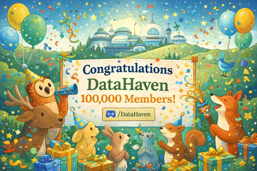 100,000 campers strong.
What started as curiosity turned into a real movement.
DataHaven’s Discord hitting 100K members proves this community is built on grit, learning, and shared belief in what’s coming next.

Proud to be part of it. Let’s keep building. 🔥
<a href="/DataHaven_xyz/">DataHaven 🫎</a>