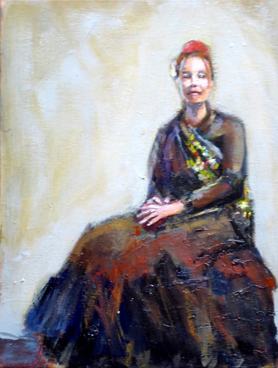 ArtistRenukaP's tweet photo. Art of the Day! "Seated Lady". Buy at: https://t.co/Bu1CLm71Pt https://t.co/276B1HD8FP