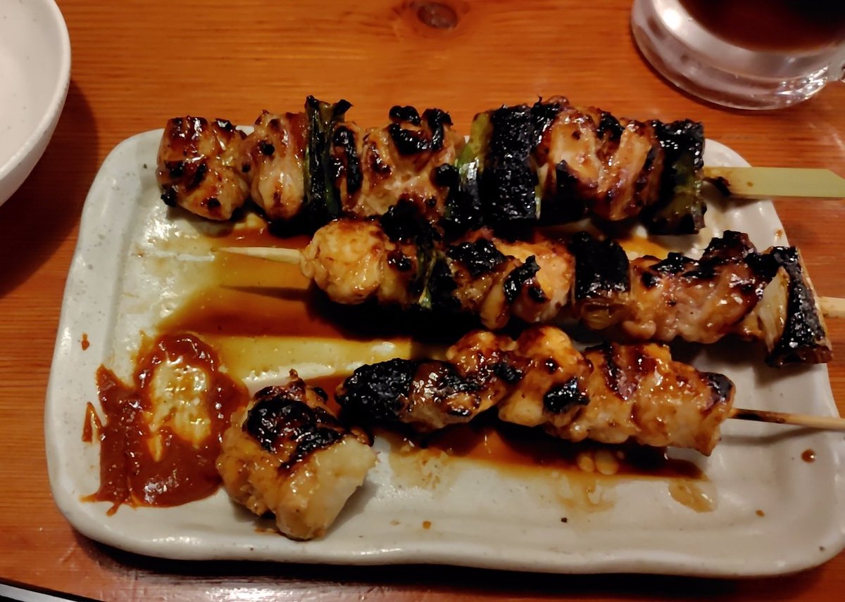 焼き鳥焦げ焦げ‥生焼け（笑