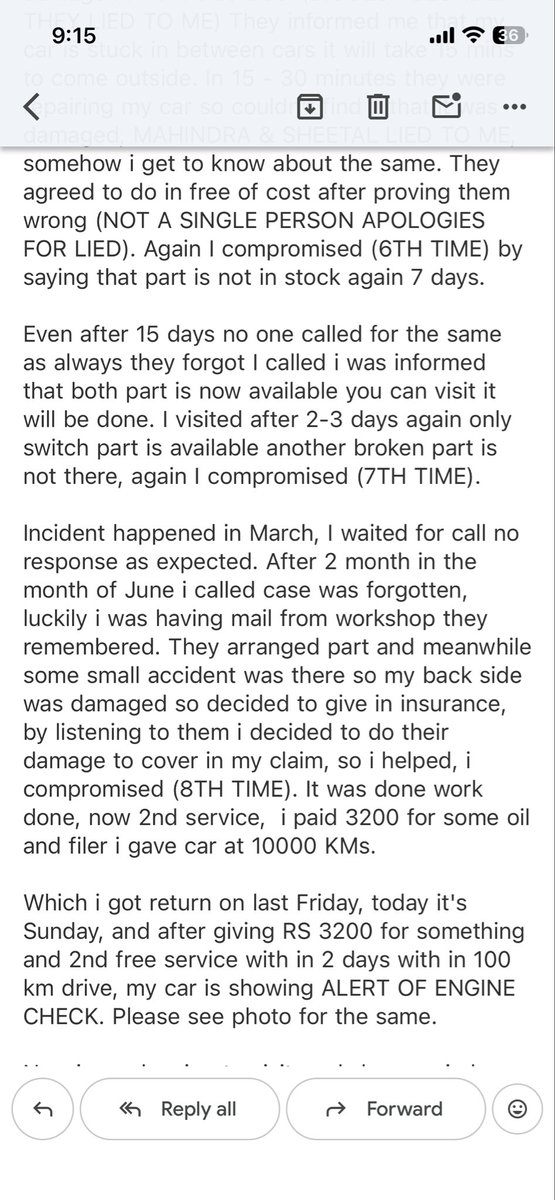 HarshDavee's tweet photo. #cheating #consumerHelp 1st mail which is resolved @MahindraXUV3XO 

DO NOT BUY MAHINDRA https://t.co/xmHCfts04h