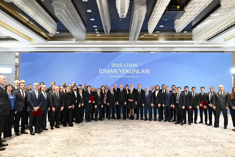 FaridTalibovMFA's tweet image. A ceremony dedicated to the results of sports in 2025 was held on December 26. #President of the #Republic of #Azerbaijan, President of the National Olympic Committee #IlhamAliyev attended the ceremony. The head of state delivered a speech at the event.