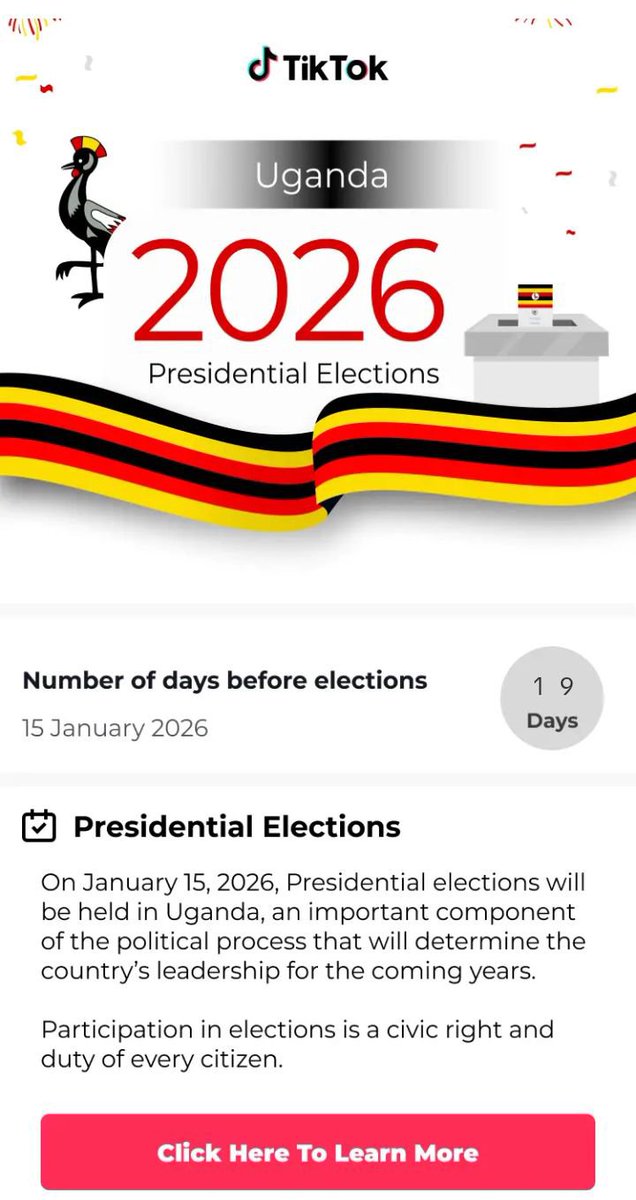 UgandanMind's tweet image. Just 19 days to go! 🗳️ Uganda's future is in our hands. Let's vote for accountability, transparency, and leaders who serve with integrity. #UgandaDecides #VoteForChange 🇺🇬