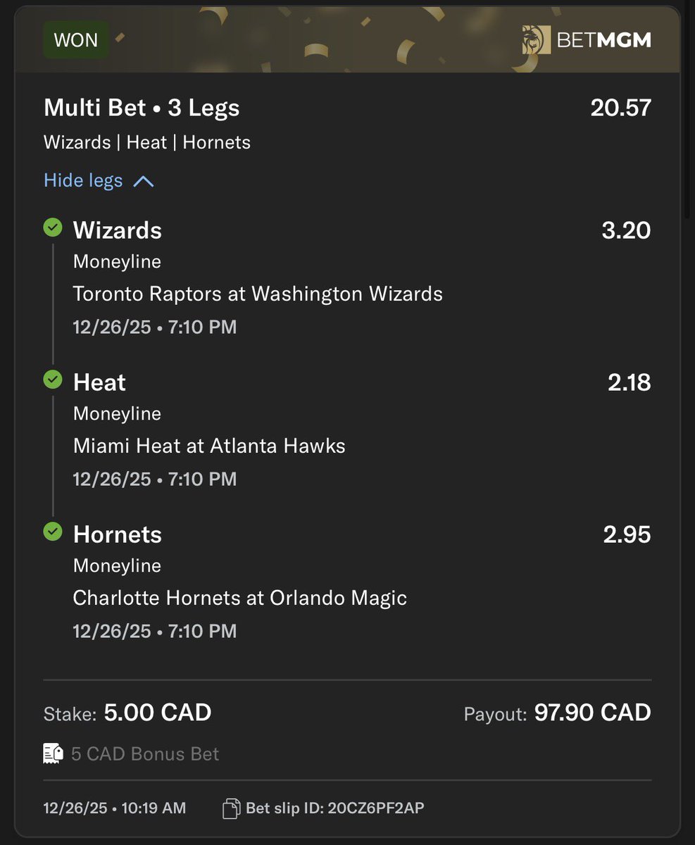 Whoever tweeted this parlay yesterday, thank you. I was so bold to copy it with my last bonus bet and it hit lmfaoo